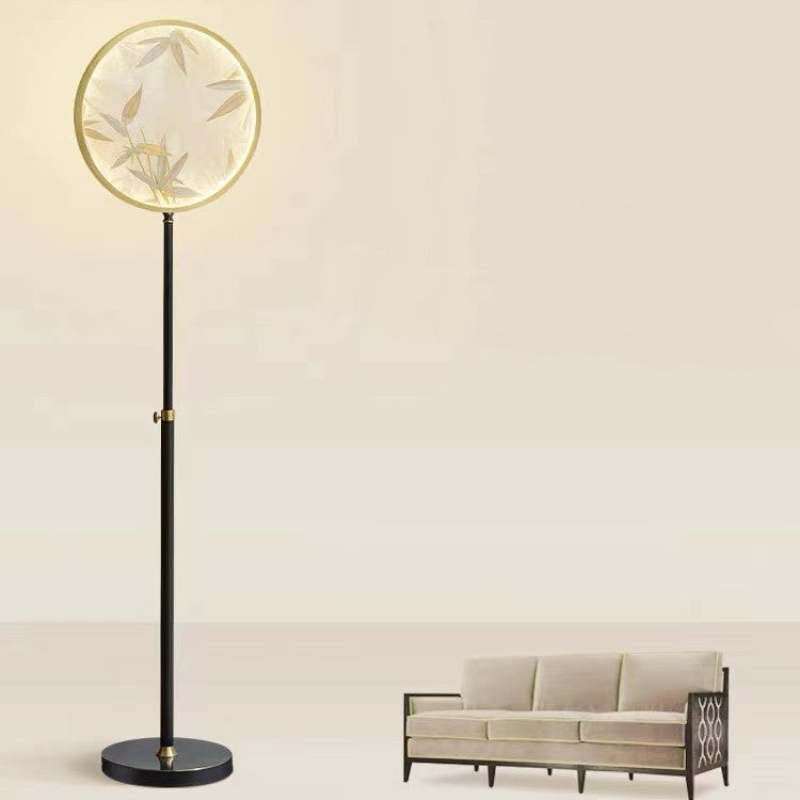 Mira Zen Artistic Circle Metal/Vidrio Lámpara de Pie