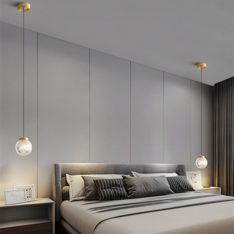 Modern Minimalista Arte Deco Esfera Metal Lámpara Colgante Oro
