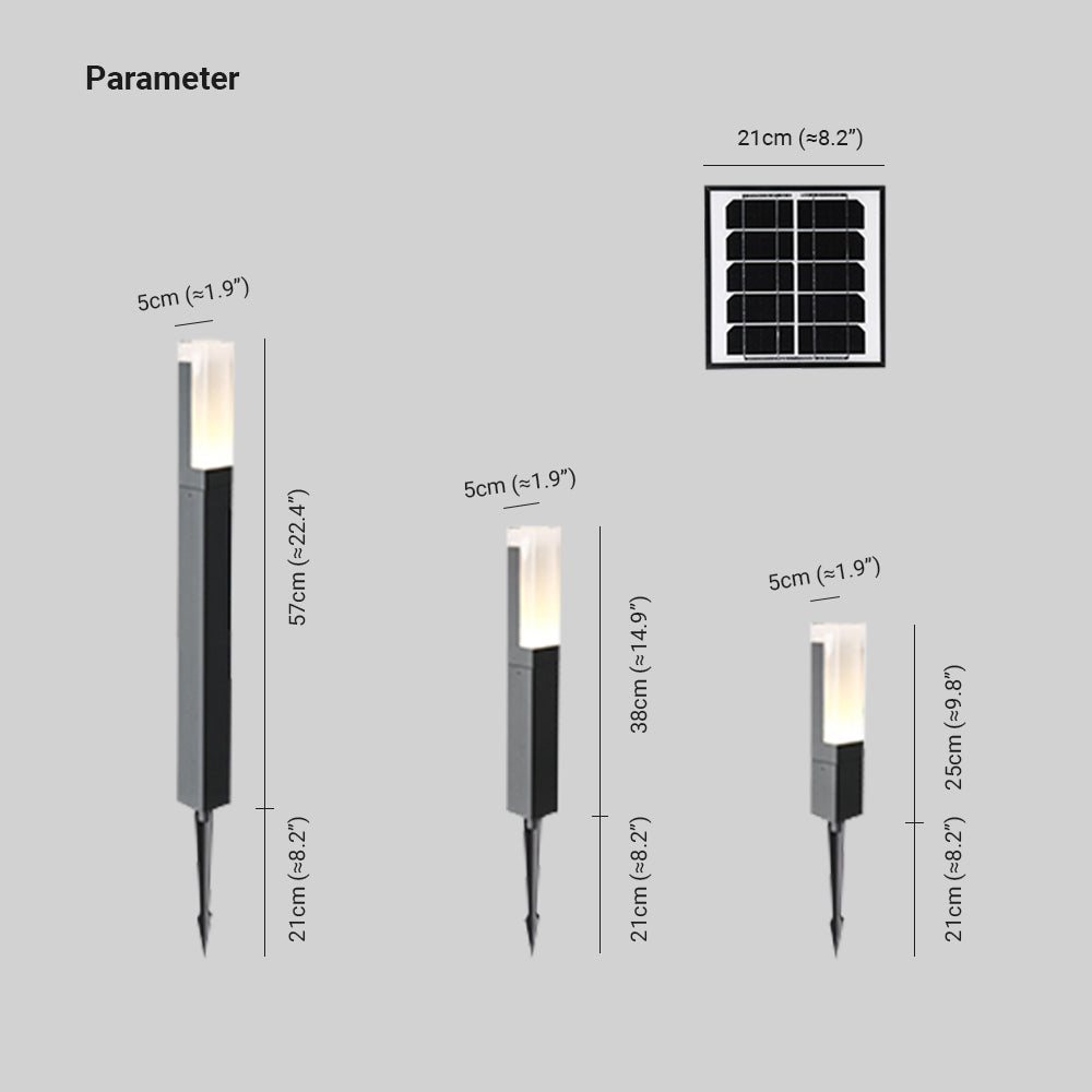 Ray Moderna Lámpara de Pie Exterior Solar Metal Patio