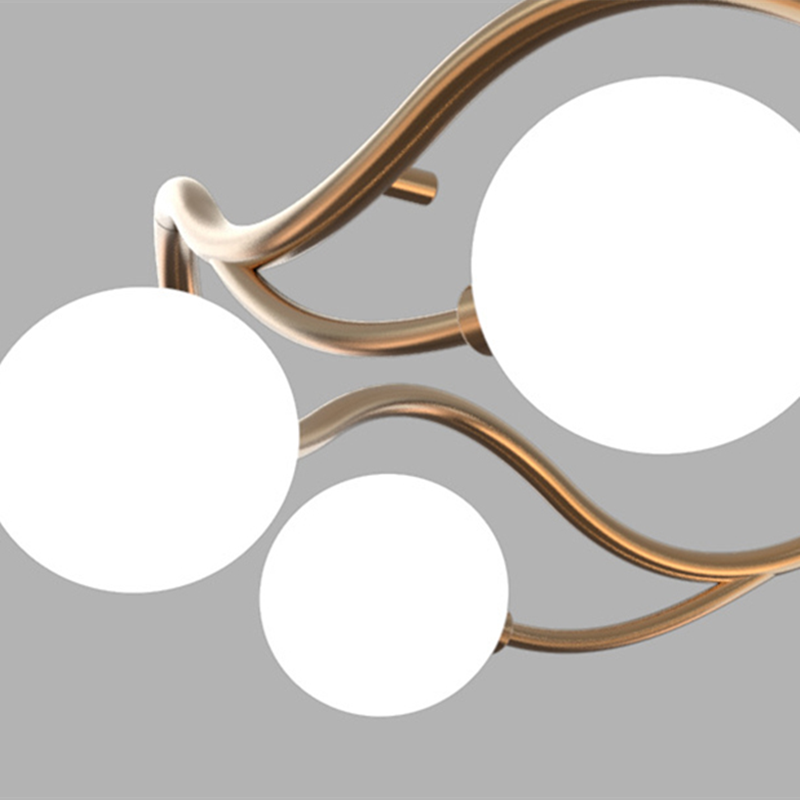 Valentina Diseña Onda Redonda Metal/Vidrio Lámpara Colgante Blanca/Dorada