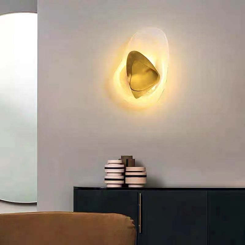 Arisha Moderno Nórdico Geométrico Acrílico Aplique de Pared Negro/Dorado