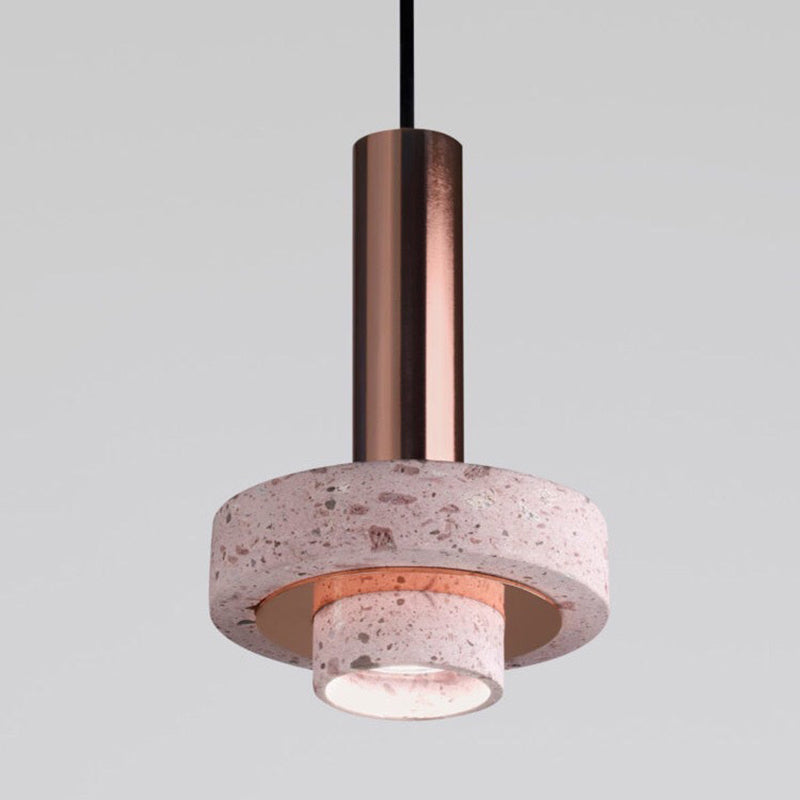 Arisha Moderna LED Redonda Metal/Piedra Lámpara Colgante Dorada