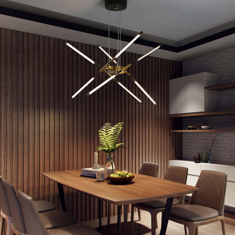 Arisha Moderna Lineal LED Lámpara Colgante Dorada /Negra