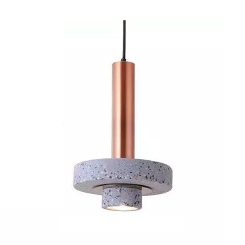 Arisha Moderna LED Redonda Metal/Piedra Lámpara Colgante Dorada