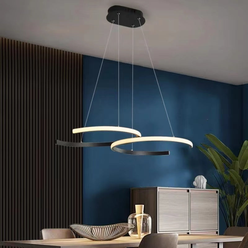 Arisha Moderna Geométrica Metal/Silicona Lámpara Colgante Negra/Ora