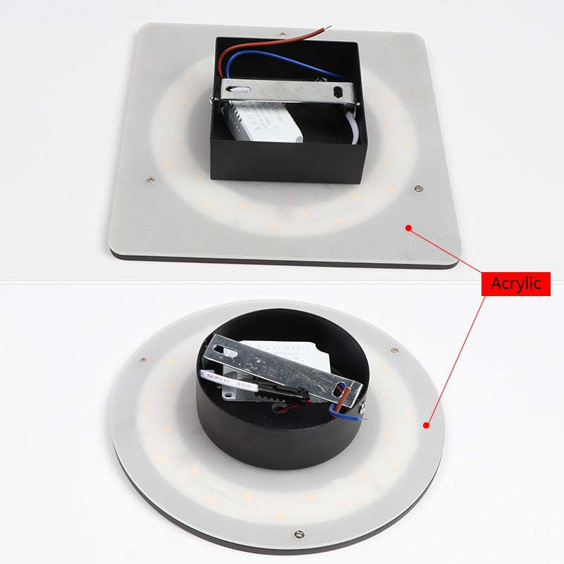 Ray Minimalista Moderno Redondo/Cuadrado Metal LED Aplique de Pared