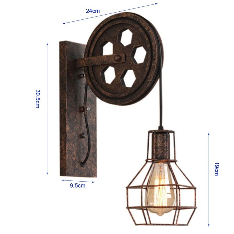 Silva Vintage Industrial LED Aplique de Pared Bronce/Negra