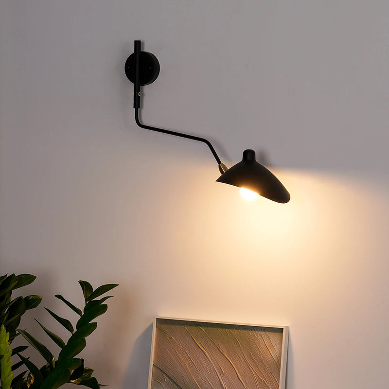 Arisha Minimalita Lineal Metal Aplique de Pared Negro