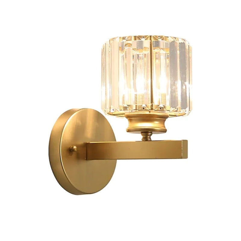 Arisha Moderno Cuadrado/Redondo Metal/Cristal Aplique de Pared Dorado