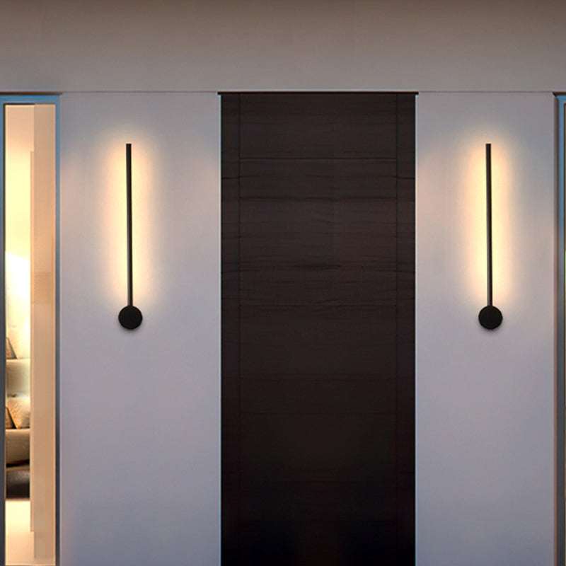 Ray Minimalista Lineal Metal Aplique de Pared Interior Negro