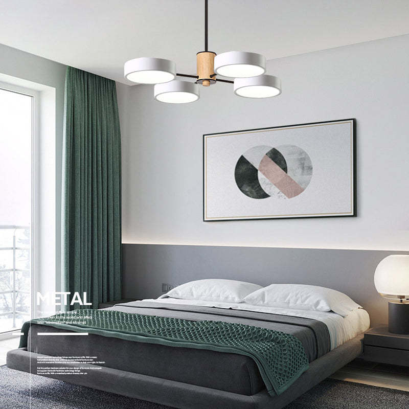 Arisha Minimalista Metal/Madera Lámpara Colgante Blanca/Verde/Gris