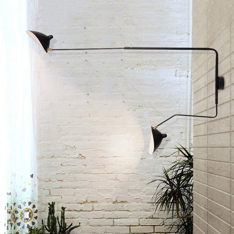 Arisha Minimalita Lineal Metal Aplique de Pared Negro