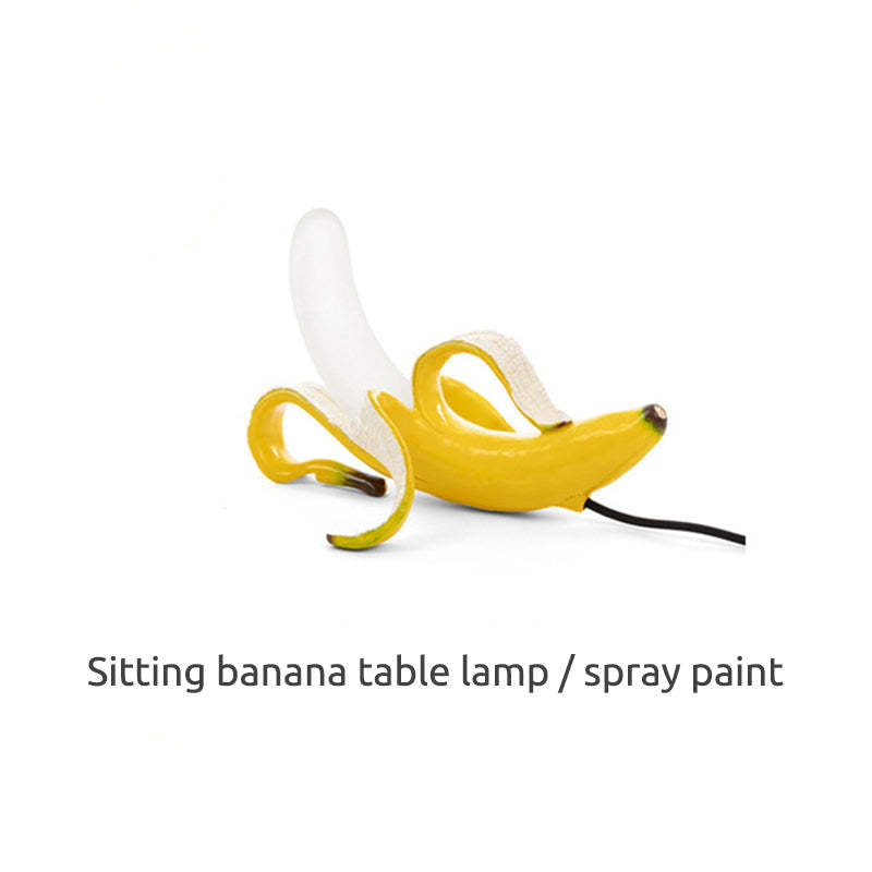 Arisha Diseña Moderna Plátano Lámpara de Mesa Dorada/Amarilla