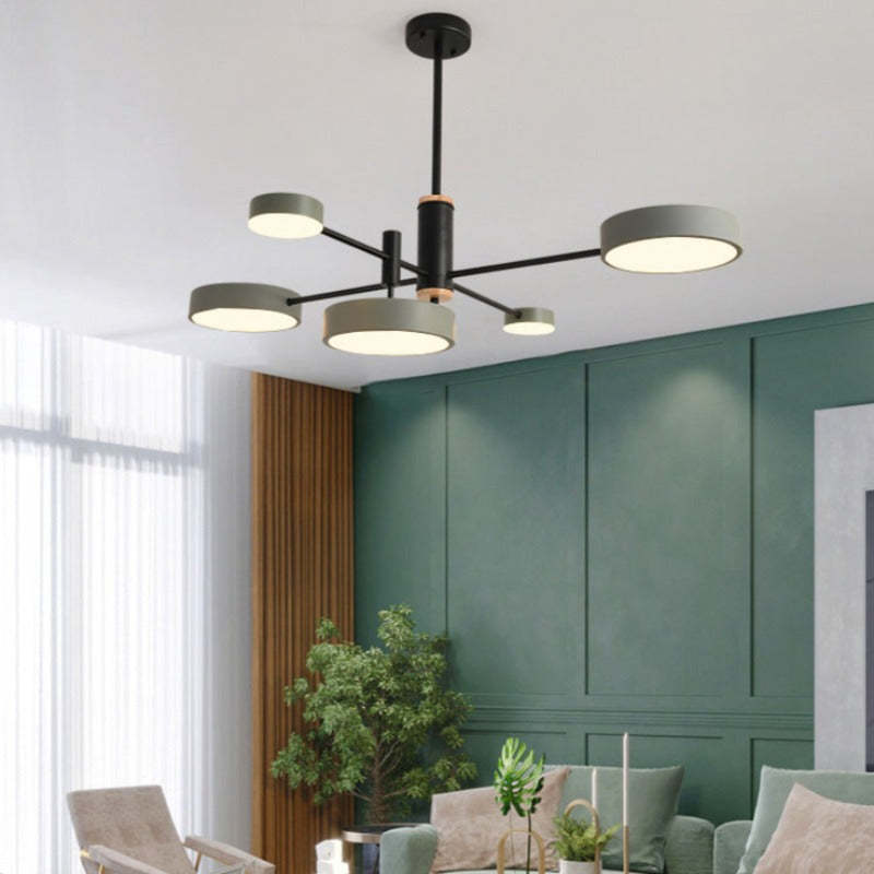 Arisha Moderna Bifurcado Metal/Madera Lámpara Colgante Dorada/Blanca/Gris