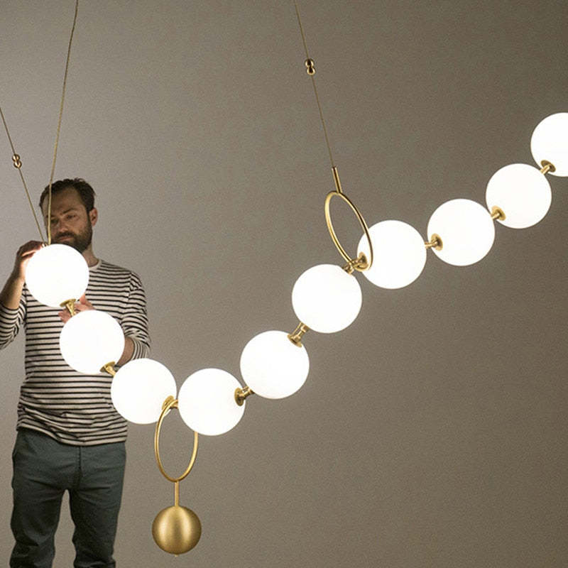 Valentina Diseño Bola Metal/Acrílico Lámpara Colgante Blanca