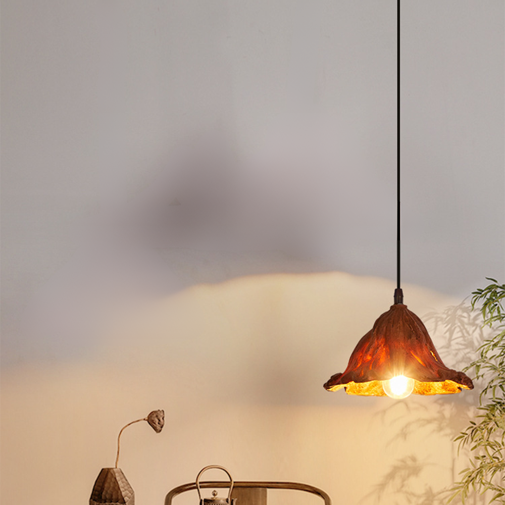 Ritta Loto Artística LED Lámpara Colgante Resina Comedor
