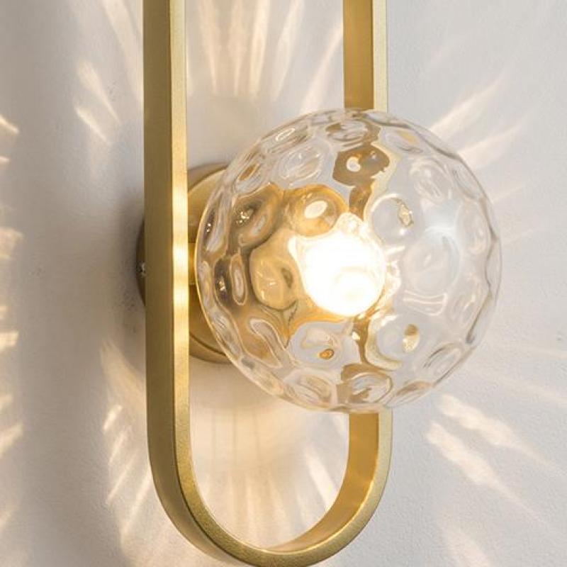 Valentina Moderno Bola Metal Aplique de Pared Dorado/Negro