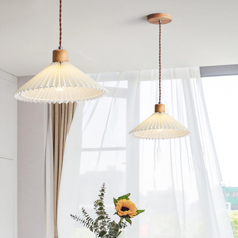 Muto Arte Paraguas Madera/PVC Lámpara Colgante Beige
