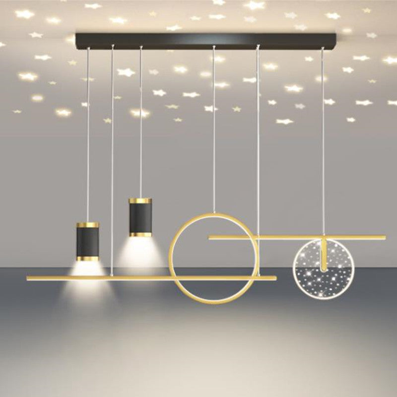 Arisha Moderna LED Estrella Metal Lámpara Colgante Negra/Blanca/Dorada
