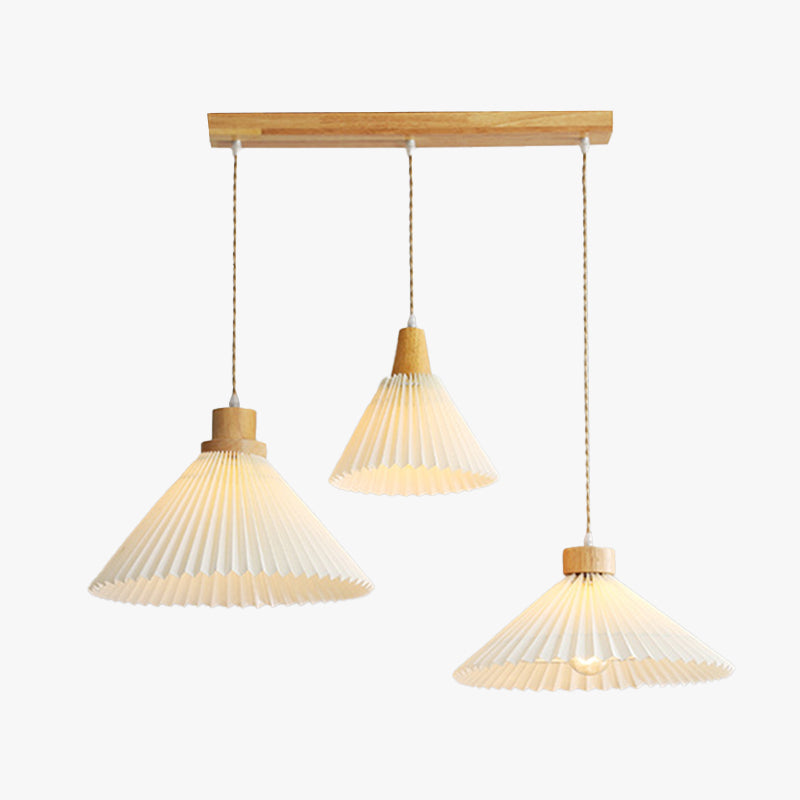 Muto Arte Paraguas Madera/PVC Lámpara Colgante Beige