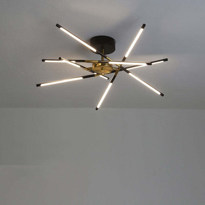 Arisha Moderna Metal Geométrica Lámpara de Techo Negro/Oro Salón