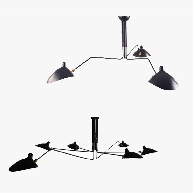Arisha Industrial Irregular Metal Lámpara Colgante Negra