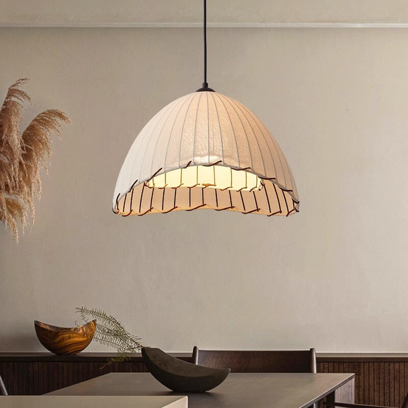 Arisha Decorativa LED Lámpara Colgante Metal Tela Restaurante