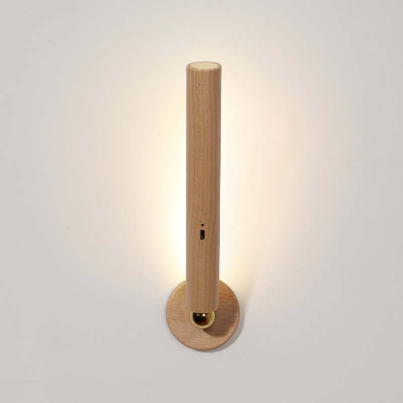 Arisha Natural Giratorio Madera/Metal LED Aplique de Pared Madera