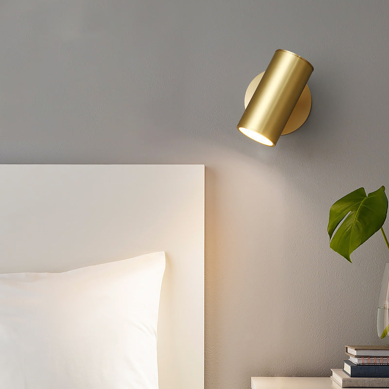 Arisha Moderno Cilíndrico Metal Aplique de Pared Dorado/Negro