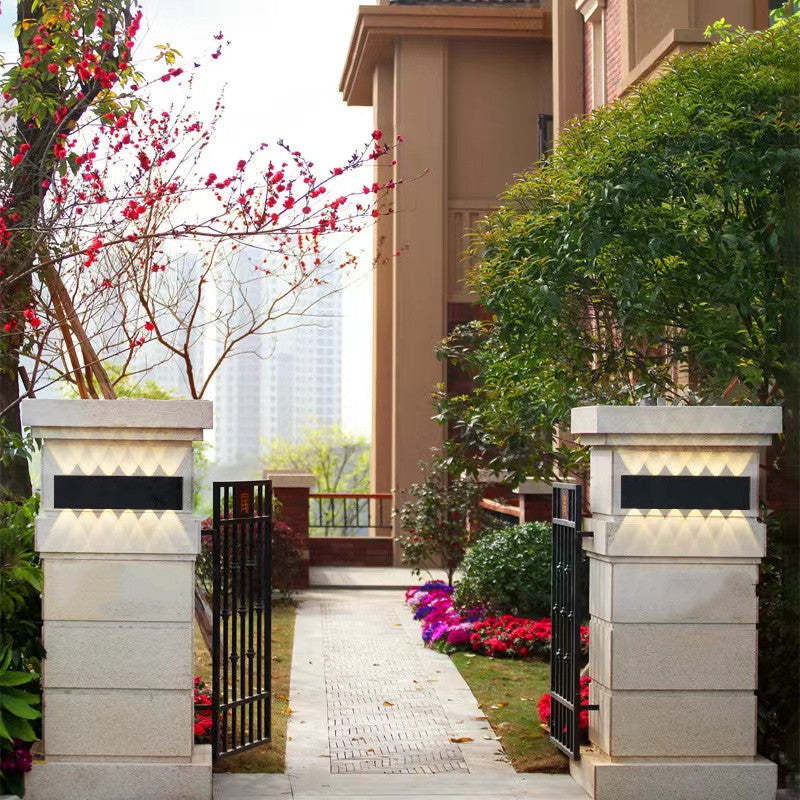 Ray Moderno Rectangular Metal/Acrílico Aplique de Pared Exterior