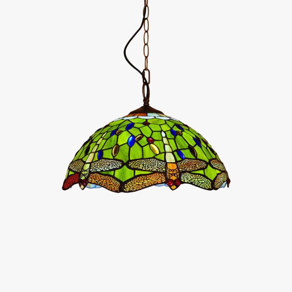 Tiffany Vintage Arte LED Lámpara Colgante Vidrio Salón