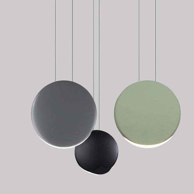 Arisha Minimalista Orbicular Metal Lámpara Colgante Blanca