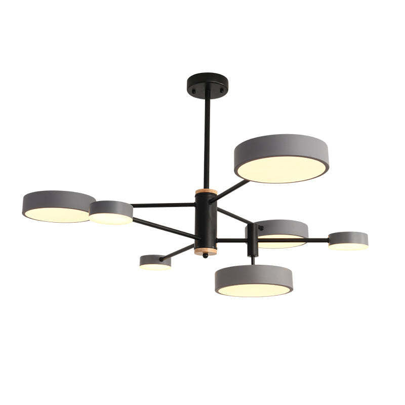Arisha Moderna Bifurcado Metal/Madera Lámpara Colgante Dorada/Blanca/Gris