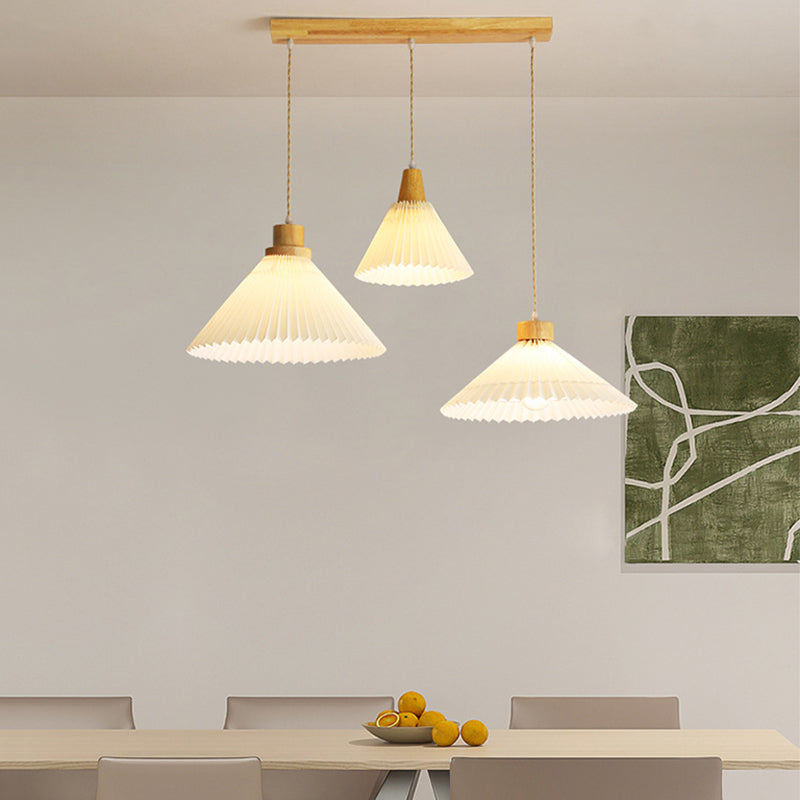 Muto Arte Paraguas Madera/PVC Lámpara Colgante Beige