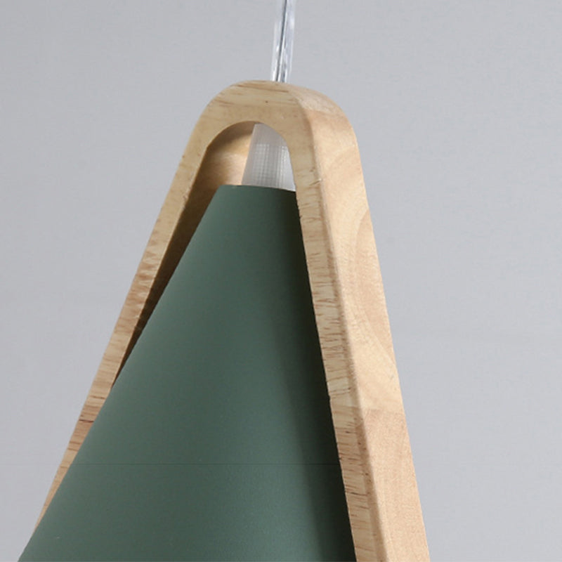 Valentina Moderna Cónico Metal/Madera Lámpara Colgante Rosa/Amarilla/Verde