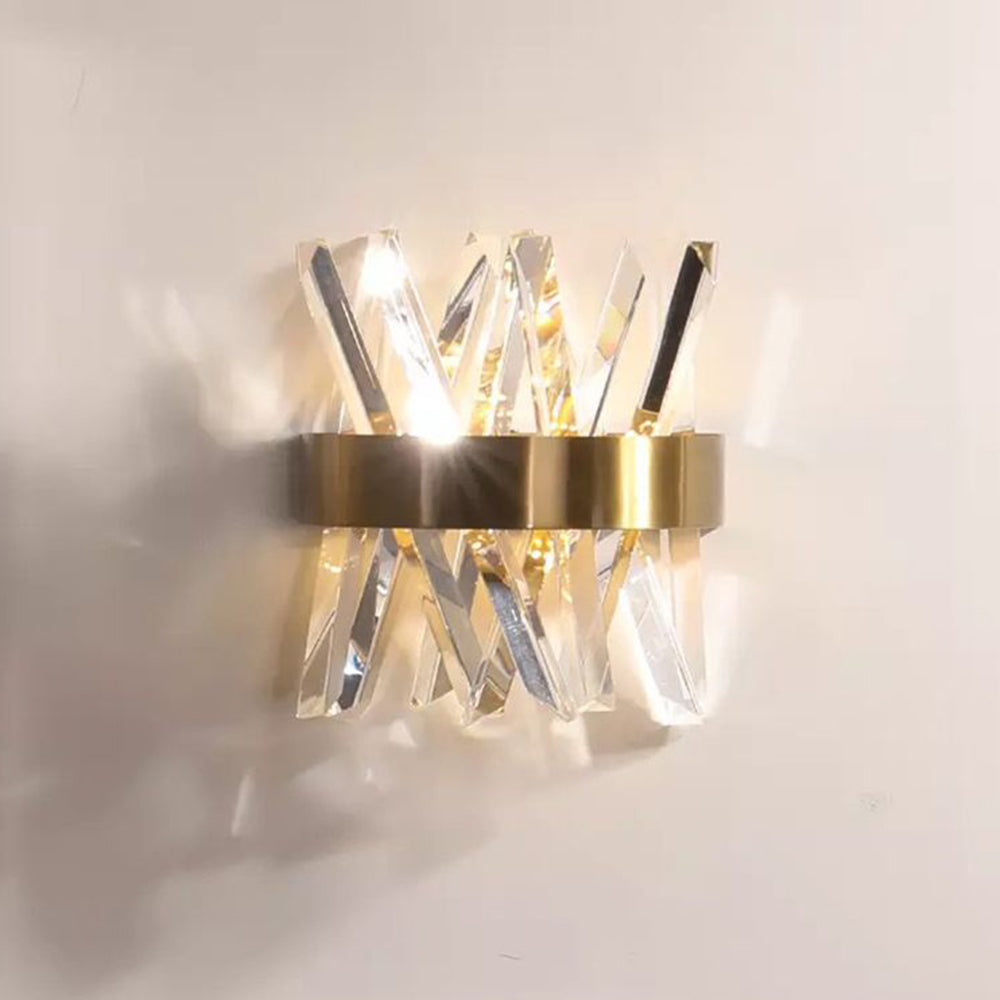 Kristy Lujo Decorativo Metal/Cristal LED Aplique de Pared Dorado