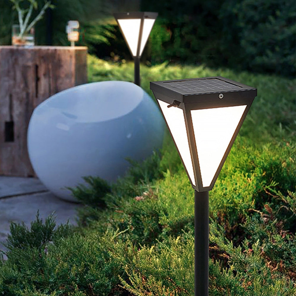 Ray Moderna Cónica Metal Vidrio Solar Lámpara Exterior