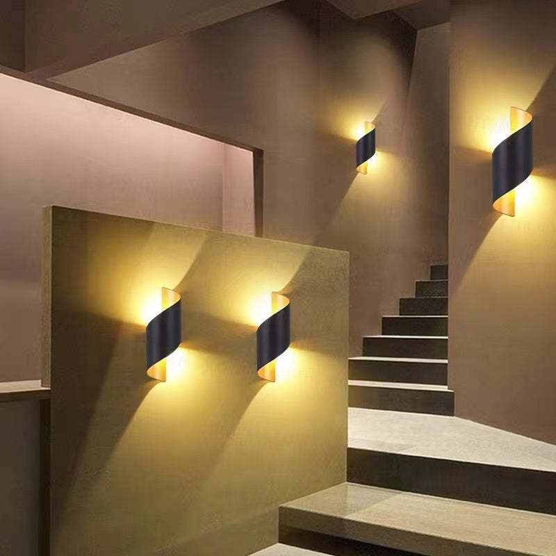 Ray Moderno Diseño Metal/Acrílico LED Aplique de Pared Blanco/Negro/Dorado