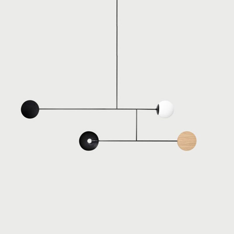 Avi Diseña Lineal Multiple Metal Lámpara Colgante Negra