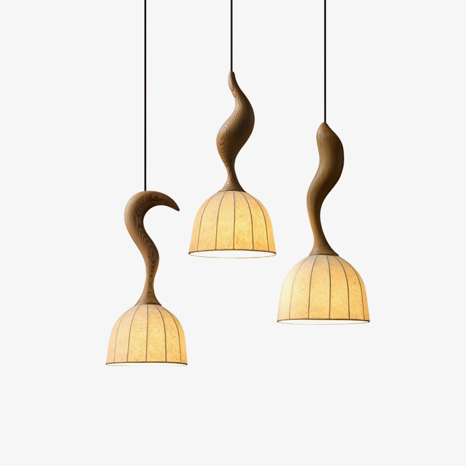 Colire Creativity Twisted Metal Wood Pendant Light - Letslighting