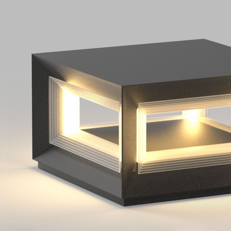 Ray Moderno Lámpara LED Exterior Cubo Metal Patio