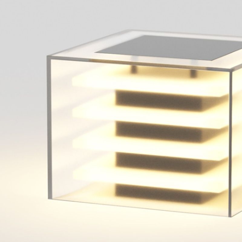Ray Moderno Lámpara Exterior Solar Cubo Metal Patio