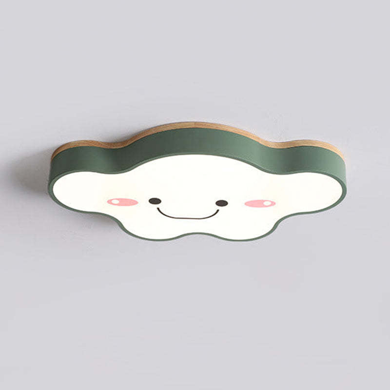 Arisha Decorativa Art Cloud Madera/Acrílico LED Lámpara de Techo Rosa/Verde/Blanca