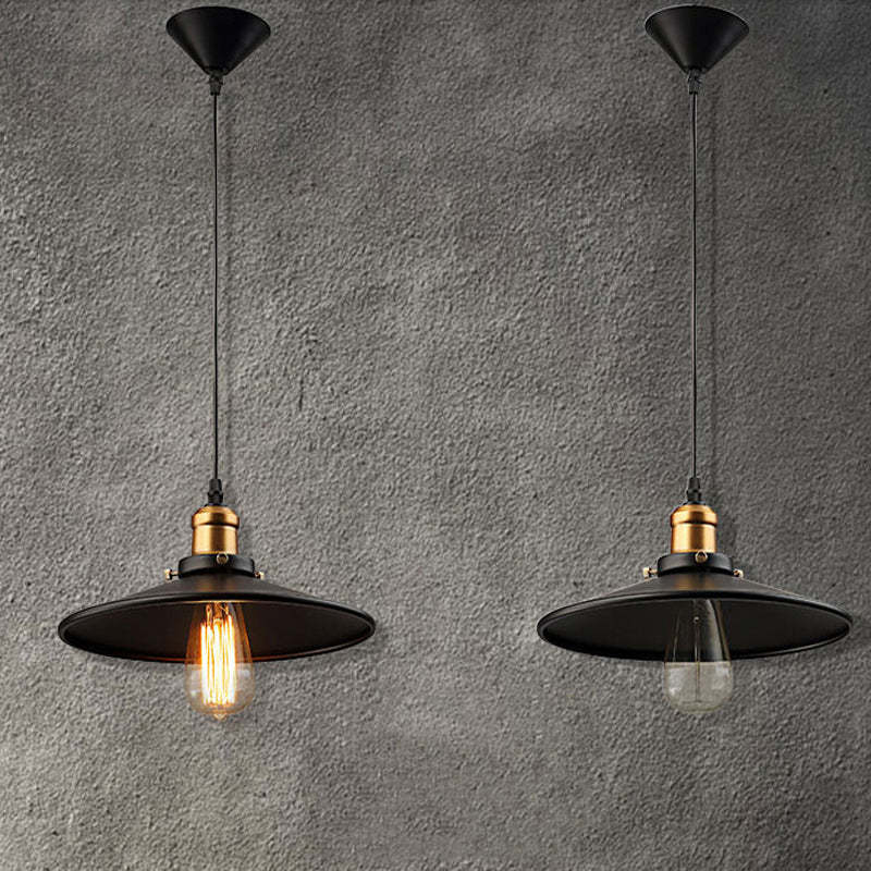 Arisha Industrial Domo Metal Lámpara Colgante Negra