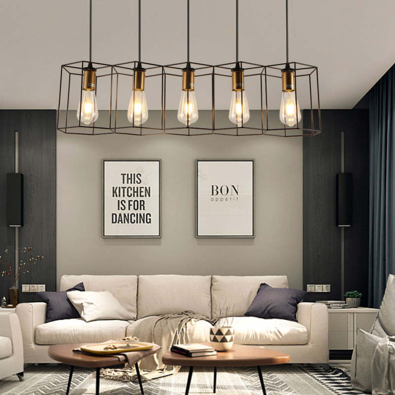 Arisha Moderna Geométrica Metal Lámpara Colgante Negra