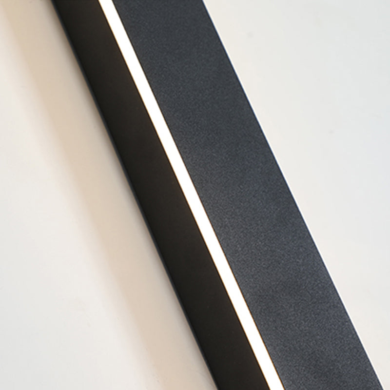 Ray Minimalista Lineal Metal Acrílico Aplique de Pared Exterior Negro