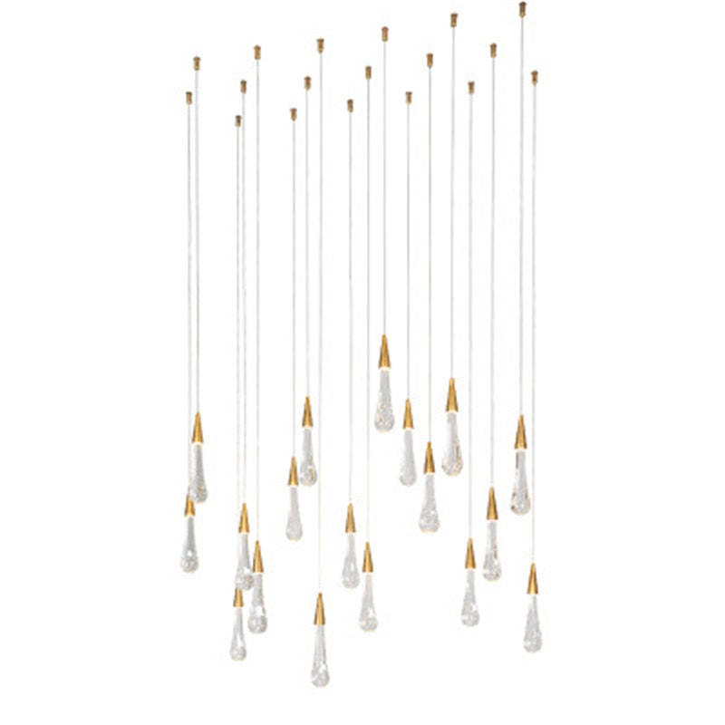 Kristy Moderna Lujo Decorativa Gota de Agua Cristal Lámpara Colgante Dorada