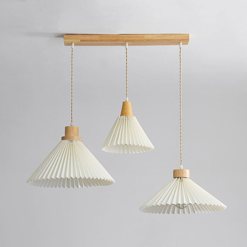 Muto Arte Paraguas Madera/PVC Lámpara Colgante Beige