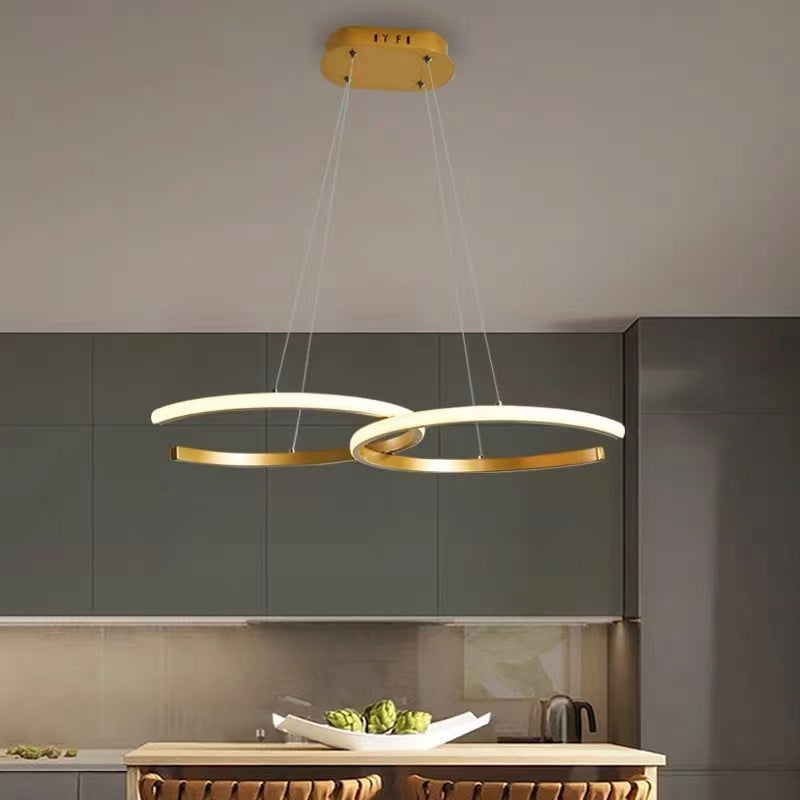 Arisha Moderna Geométrica Metal/Silicona Lámpara Colgante Negra/Ora