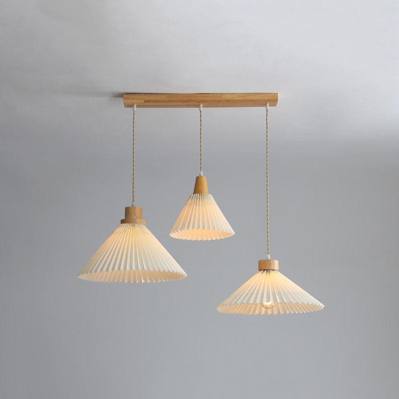 Muto Arte Paraguas Madera/PVC Lámpara Colgante Beige